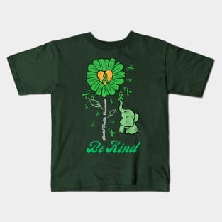 Be kind elephant mental health month Kids T-Shirt